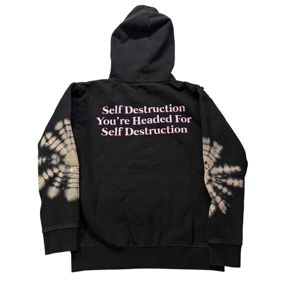 LA Familia Black Tie Dye Hoodie Sweatshirt Jogger Pants Set: Y2K, Streetwear - Picture 2 of 7